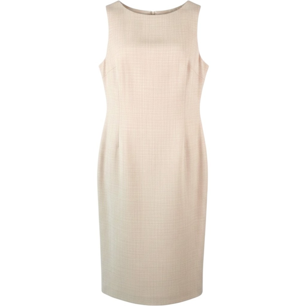 Liz Claiborne Collection‎ Sheath Dress Women 12 Tan Wool Blend Sleeveless